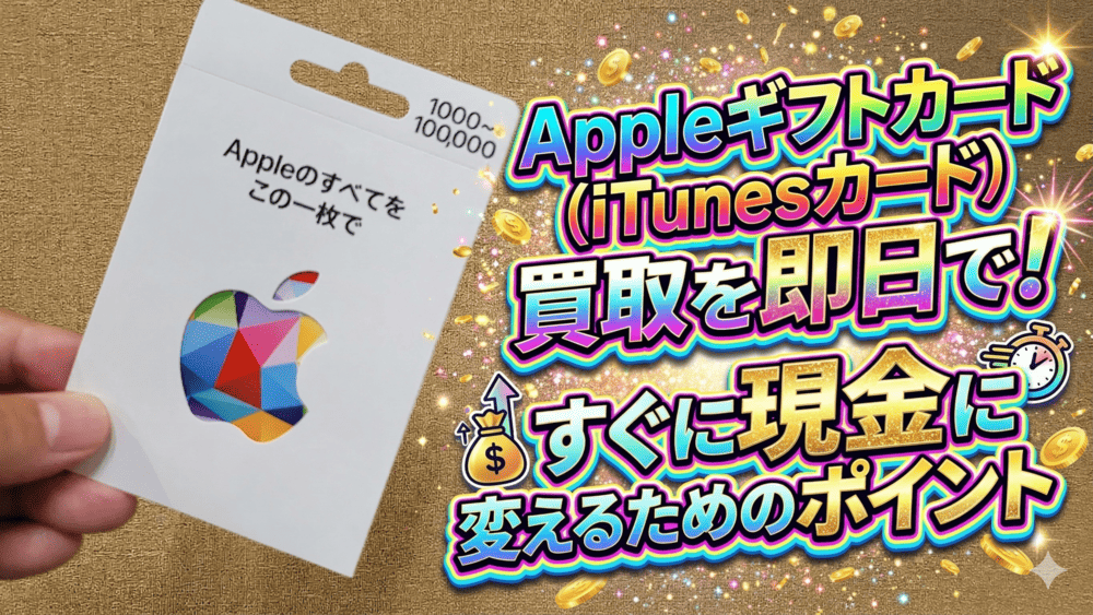 Appleギフトカード(iTunesカード)買取を即日で！すぐに現金に変えるためのポイント