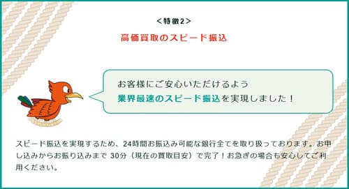 買取ヤイバの振込時間