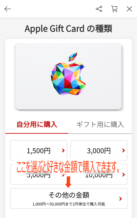 楽天市場でのAppleギフトカード購入