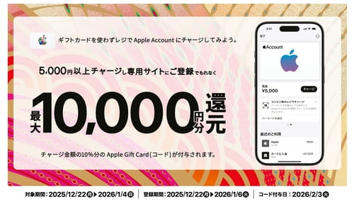 コンビニのAppleギフトカードキャンペーン例